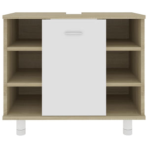 Ντουλάπι Νιπτήρα Λευκό/Sonoma Δρυς 60x32x53,5 εκ. Μοριοσανίδα