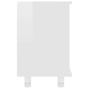 Ντουλάπι Νιπτήρα Γυαλιστερό Λευκό 60x32x53,5 εκ. Επεξ. Ξύλο - Pakobazaar