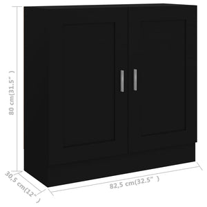Βιβλιοθήκη Μαύρη 82,5 x 30,5 x 80 εκ. Επεξ. Ξύλο