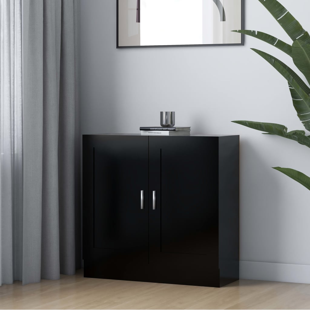 Βιβλιοθήκη Μαύρη 82,5 x 30,5 x 80 εκ. Επεξ. Ξύλο