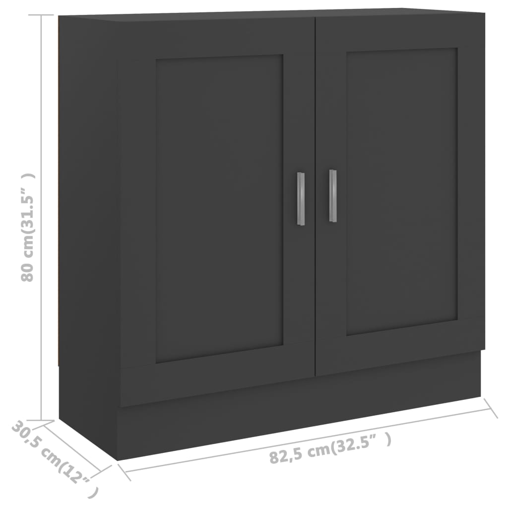 Βιβλιοθήκη Γκρι 82,5 x 30,5 x 80 εκ. Μοριοσανίδα