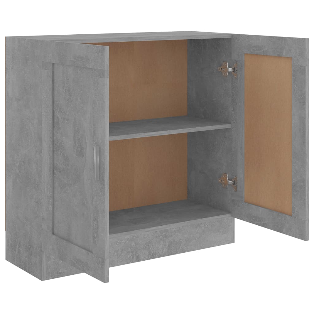 Βιβλιοθήκη Γκρι του Σκυροδέματος 82,5x30,5x80 εκ. Επεξ. Ξύλο - Pakobazaar