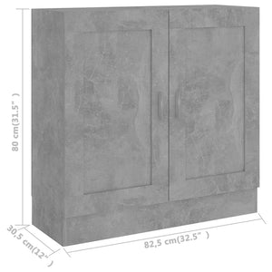 Βιβλιοθήκη Γκρι του Σκυροδέματος 82,5x30,5x80 εκ. Επεξ. Ξύλο - Pakobazaar