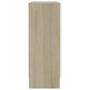 Βιβλιοθήκη Λευκό/Sonoma Δρυς 82,5 x 30,5 x 80 εκ. Μοριοσανίδα