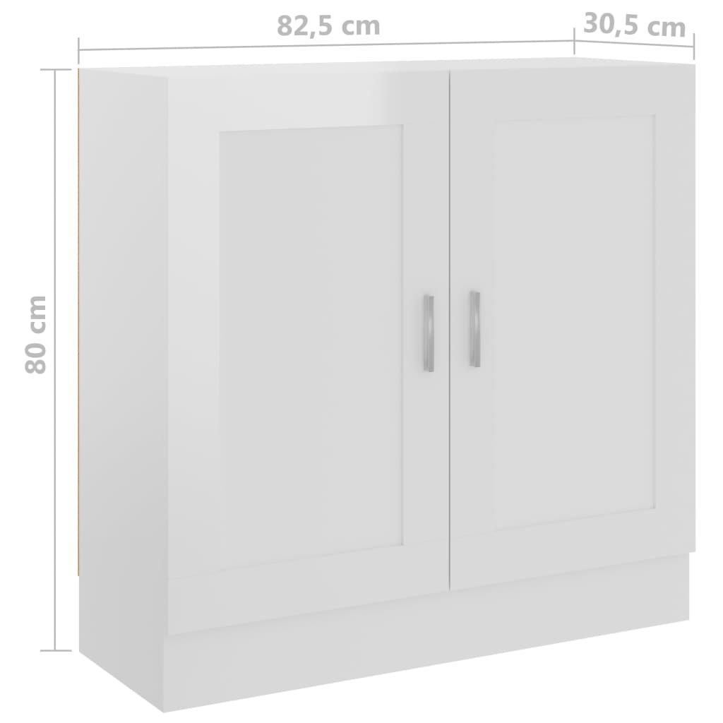 Βιβλιοθήκη Γυαλιστερό Λευκό 82,5 x 30,5 x 80 εκ. Επεξ. Ξύλο - Pakobazaar