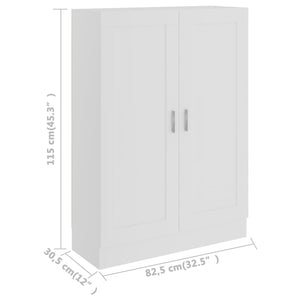Βιβλιοθήκη Λευκή 82,5 x 30,5 x 115 εκ. Επεξ. Ξύλο - Pakobazaar