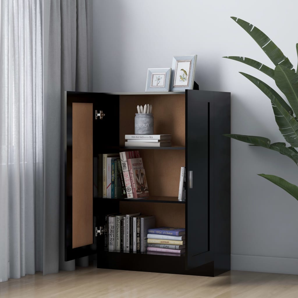 Βιβλιοθήκη Μαύρη 82,5 x 30,5 x 115 εκ. Επεξ. Ξύλο - Pakobazaar