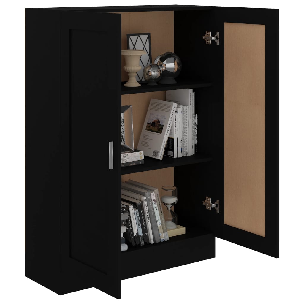 Βιβλιοθήκη Μαύρη 82,5 x 30,5 x 115 εκ. Επεξ. Ξύλο - Pakobazaar