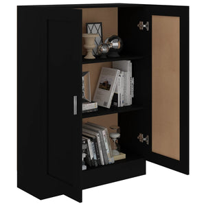 Βιβλιοθήκη Μαύρη 82,5 x 30,5 x 115 εκ. Επεξ. Ξύλο - Pakobazaar