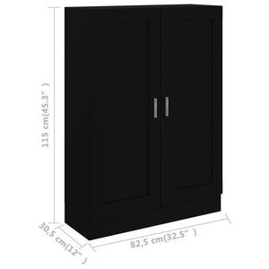 Βιβλιοθήκη Μαύρη 82,5 x 30,5 x 115 εκ. Επεξ. Ξύλο - Pakobazaar