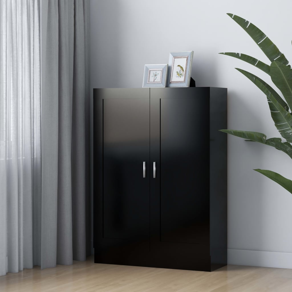 Βιβλιοθήκη Μαύρη 82,5 x 30,5 x 115 εκ. Επεξ. Ξύλο - Pakobazaar