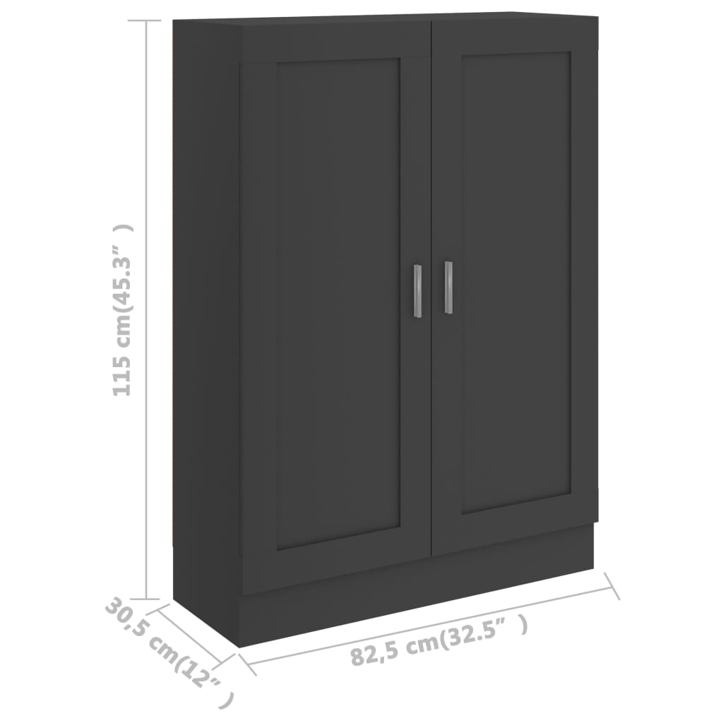 Βιβλιοθήκη Γκρι 82,5 x 30,5 x 115 εκ. Μοριοσανίδα