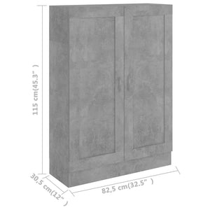 Βιβλιοθήκη Γκρι του Σκυροδέματος 82,5x30,5x115 εκ. Επεξ. Ξύλο - Pakobazaar