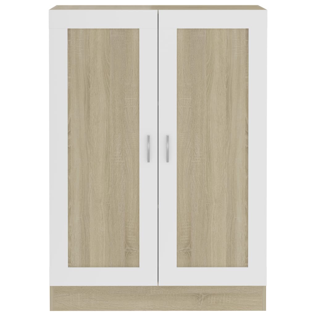 Βιβλιοθήκη Λευκό/Sonoma Δρυς 82,5 x 30,5 x 115 εκ. Μοριοσανίδα