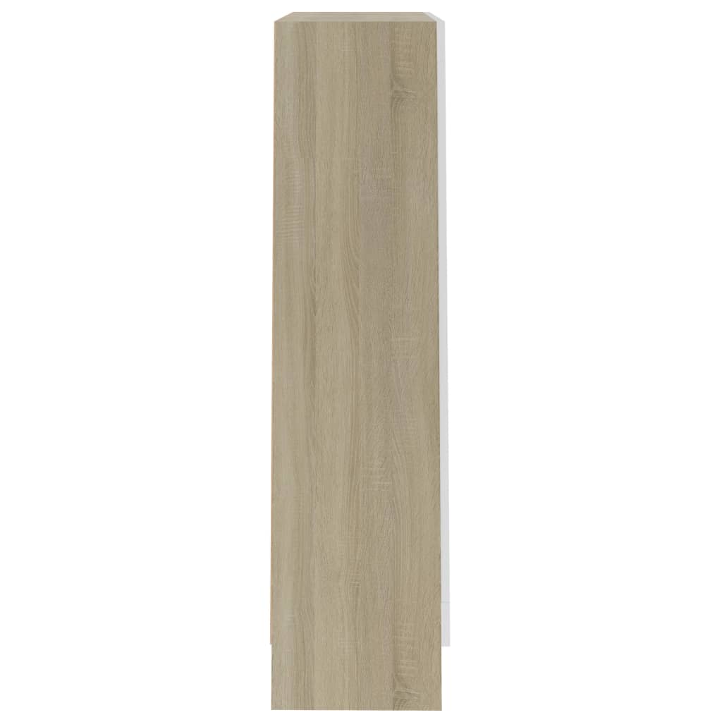 Βιβλιοθήκη Λευκό/Sonoma Δρυς 82,5 x 30,5 x 115 εκ. Μοριοσανίδα