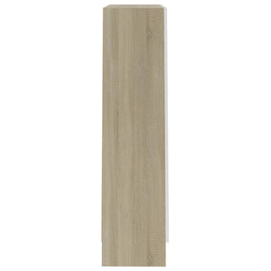 Βιβλιοθήκη Λευκό/Sonoma Δρυς 82,5 x 30,5 x 115 εκ. Μοριοσανίδα