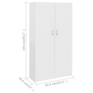 Βιβλιοθήκη Λευκή 82,5 x 30,5 x 150 εκ. Επεξ. Ξύλο