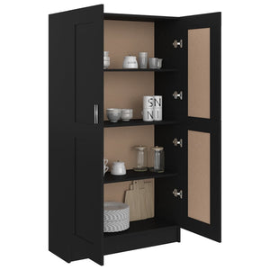 Βιβλιοθήκη Μαύρη 82,5 x 30,5 x 150 εκ. Επεξ. Ξύλο - Pakobazaar