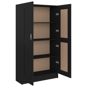 Βιβλιοθήκη Μαύρη 82,5 x 30,5 x 150 εκ. Επεξ. Ξύλο - Pakobazaar
