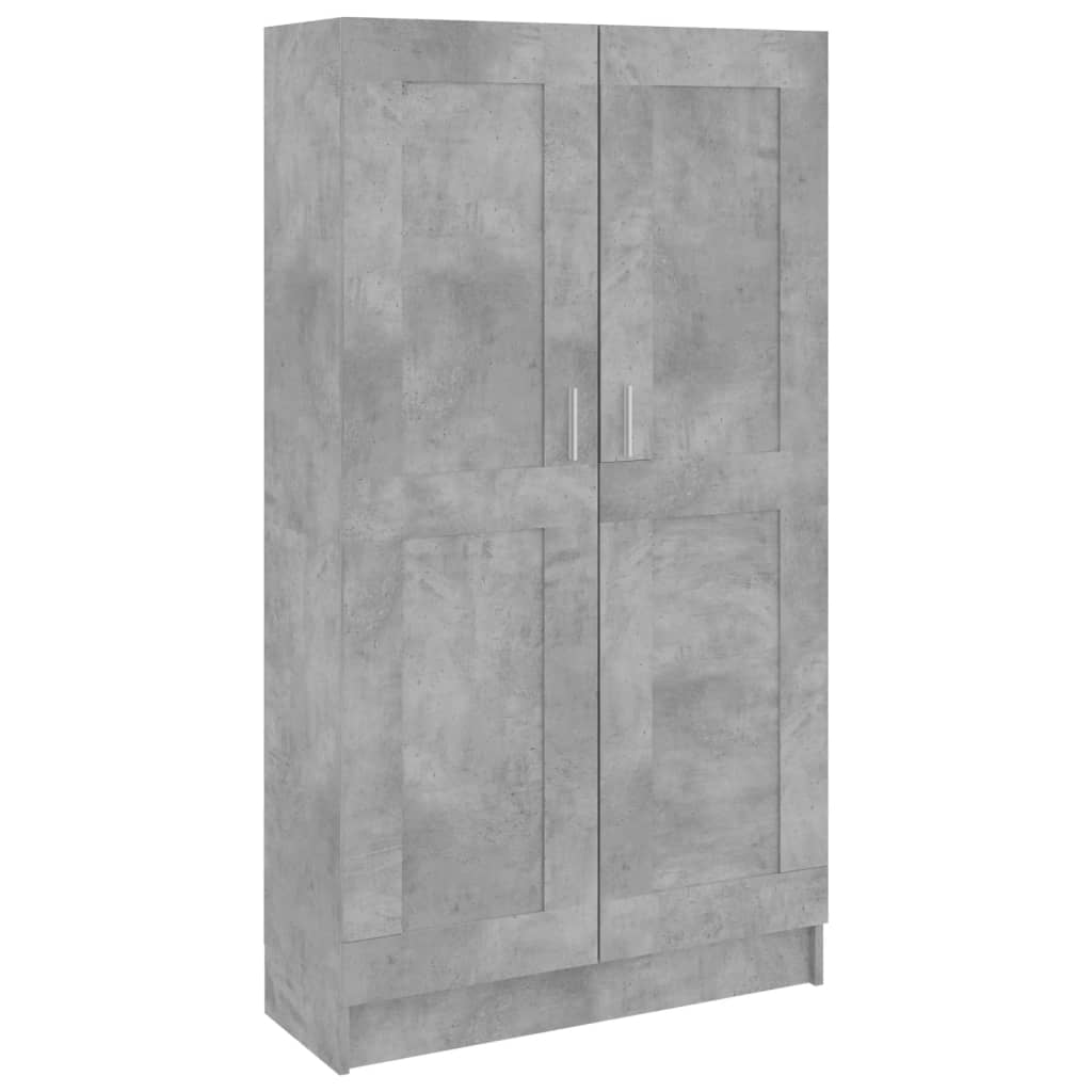 Βιβλιοθήκη Γκρι του Σκυροδέματος 82,5x30,5x150 εκ. Επεξ. Ξύλο
