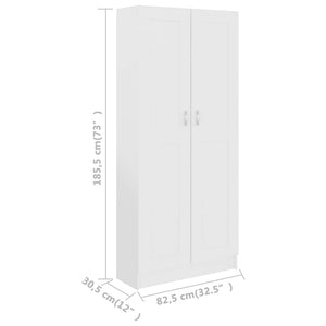 Βιβλιοθήκη Λευκή 82,5 x 30,5 x 185,5 εκ. Επεξ. Ξύλο