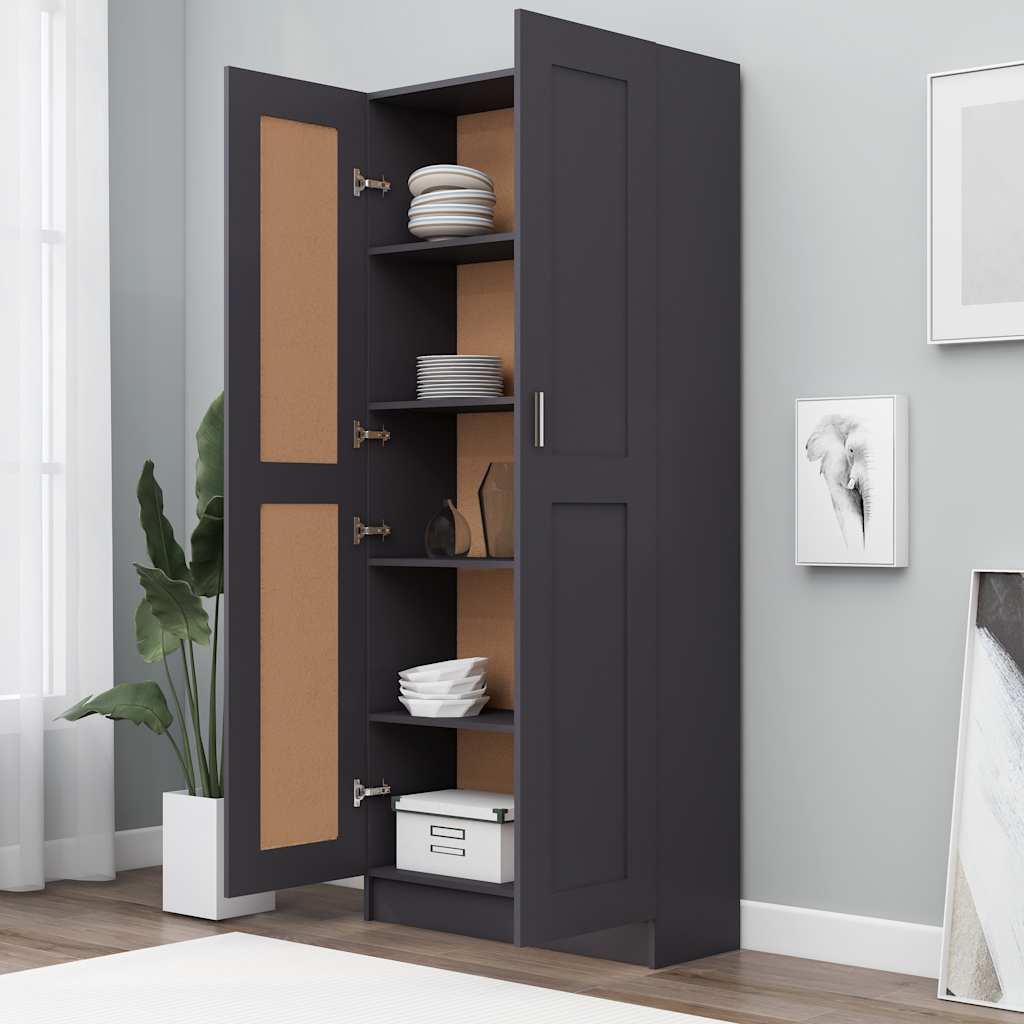 Βιβλιοθήκη Γκρι 82,5 x 30,5 x 185,5 εκ. Μοριοσανίδα - Pakobazaar