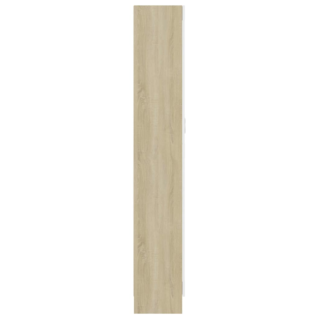 Βιβλιοθήκη Λευκό/Sonoma Δρυς 82,5x30,5x185,5 εκ. Μοριοσανίδα