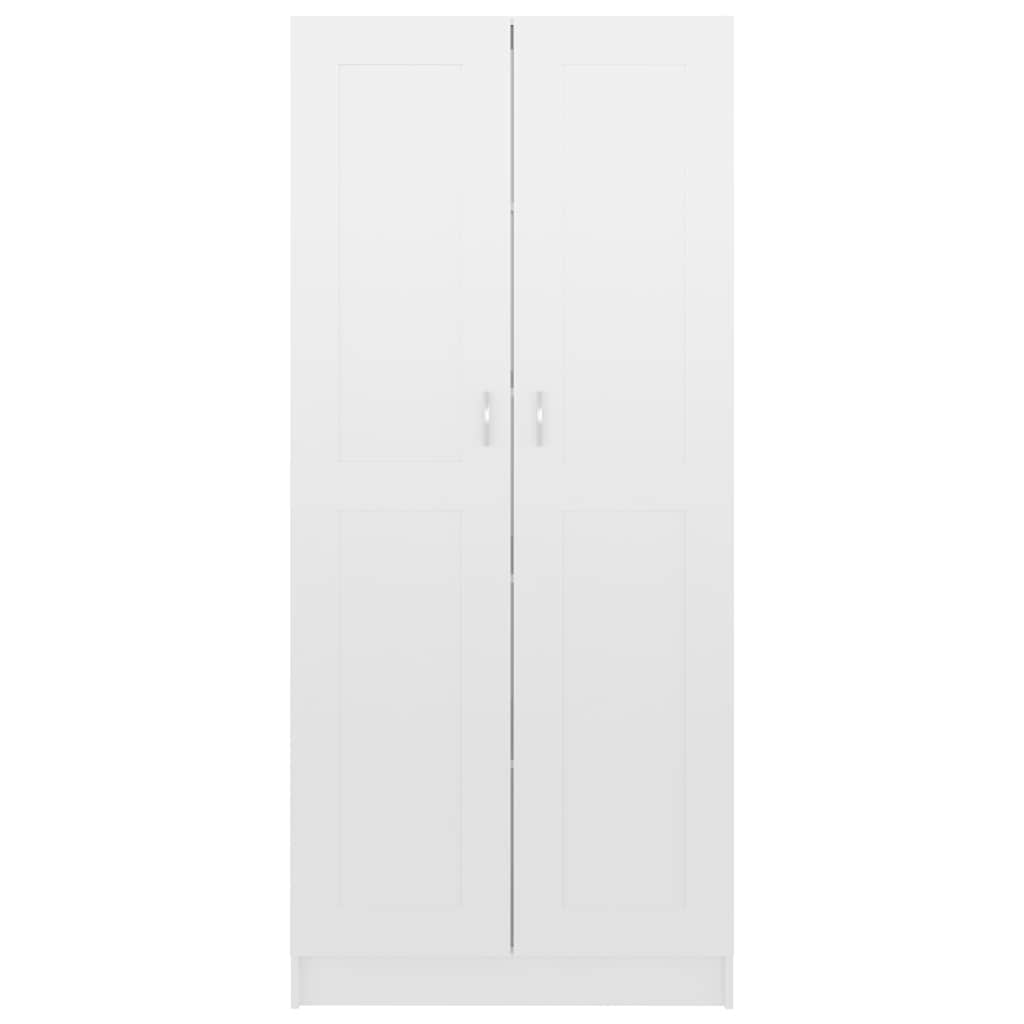 Βιβλιοθήκη Γυαλιστερό Λευκό 82,5 x 30,5 x 185,5 εκ. Επεξ. Ξύλο