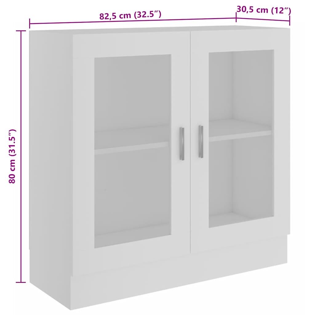 Βιτρίνα Λευκή 82,5 x 30,5 x 80 εκ. Επεξ. Ξύλο - Pakobazaar