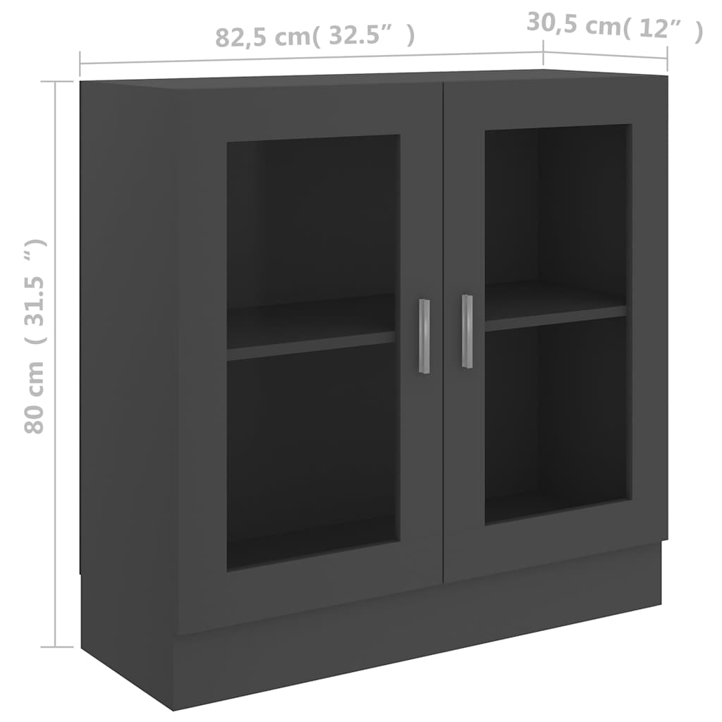 Βιτρίνα Γκρι 82,5 x 30,5 x 80 εκ. Μοριοσανίδα