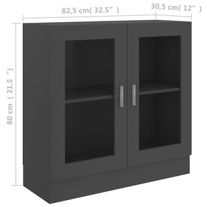 Βιτρίνα Γκρι 82,5 x 30,5 x 80 εκ. Μοριοσανίδα