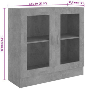 Βιτρίνα Γκρι του Σκυροδέματος 82,5 x 30,5 x 80 εκ. Επεξ. Ξύλο - Pakobazaar