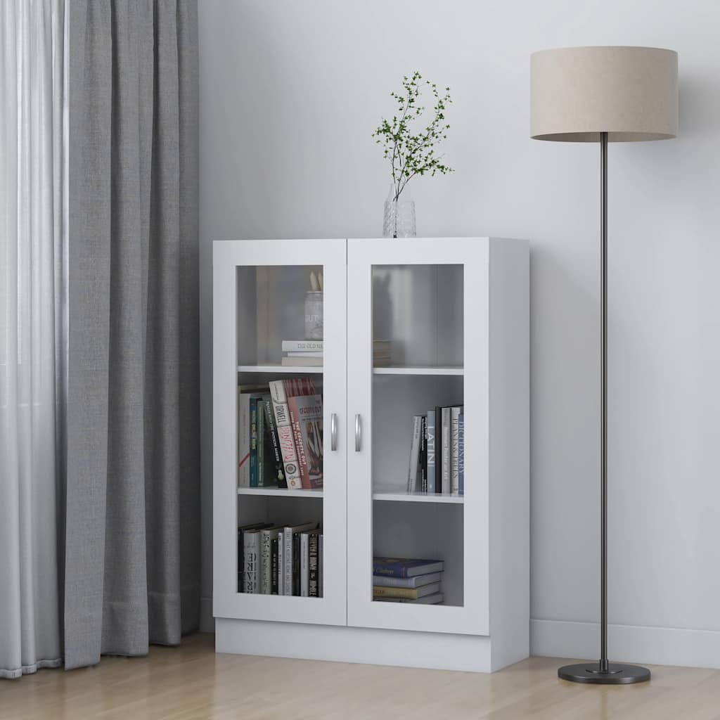 Βιτρίνα Λευκή 82,5 x 30,5 x 115 εκ. Επεξ. Ξύλο