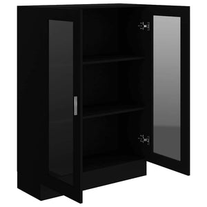 Βιτρίνα Μαύρη 82,5 x 30,5 x 115 εκ. Επεξ. Ξύλο - Pakobazaar