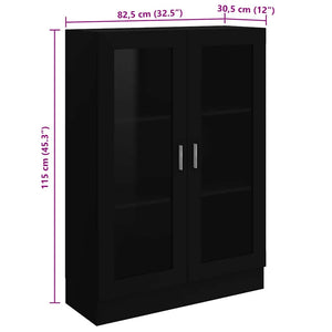 Βιτρίνα Μαύρη 82,5 x 30,5 x 115 εκ. Επεξ. Ξύλο - Pakobazaar