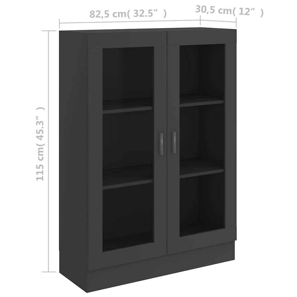 Βιτρίνα Γκρι 82,5 x 30,5 x 115 εκ. Μοριοσανίδα