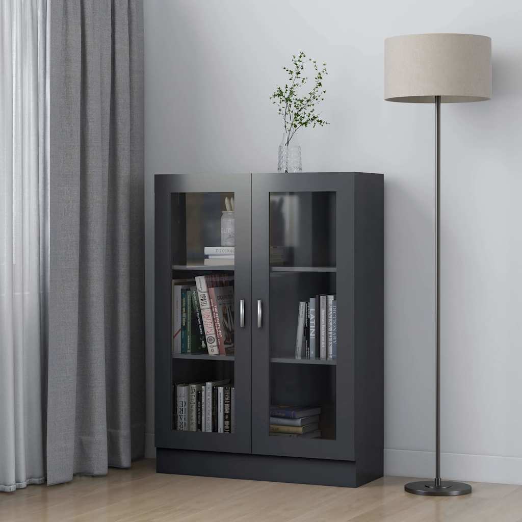 Βιτρίνα Γκρι 82,5 x 30,5 x 115 εκ. Μοριοσανίδα