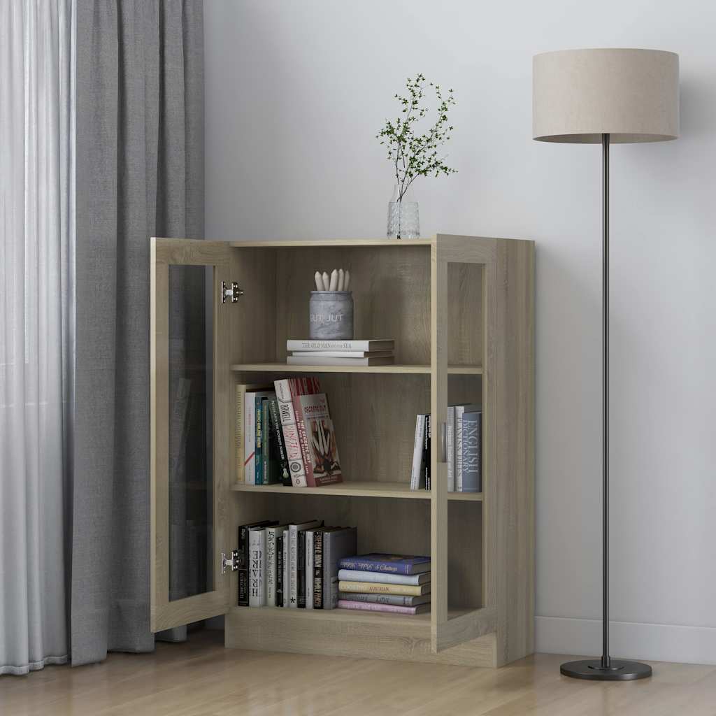 Βιτρίνα Χρώμα Sonoma Δρυς 82,5 x 30,5 x 115 εκ. Επεξ. Ξύλο - Pakobazaar