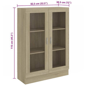 Βιτρίνα Χρώμα Sonoma Δρυς 82,5 x 30,5 x 115 εκ. Επεξ. Ξύλο - Pakobazaar
