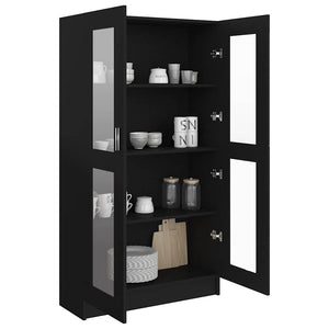 Βιτρίνα Μαύρη 82,5 x 30,5 x 150 εκ. Επεξ. Ξύλο - Pakobazaar