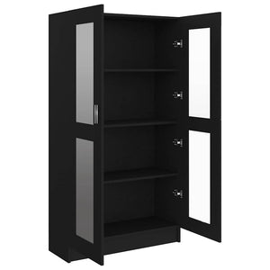 Βιτρίνα Μαύρη 82,5 x 30,5 x 150 εκ. Επεξ. Ξύλο - Pakobazaar