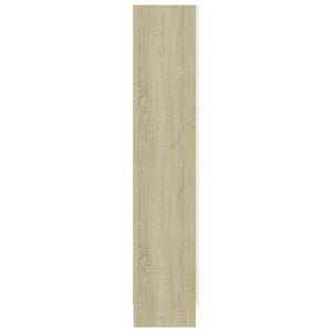 Βιτρίνα Λευκό/Sonoma Δρυς 82,5 x 30,5 x 150 εκ. Μοριοσανίδα