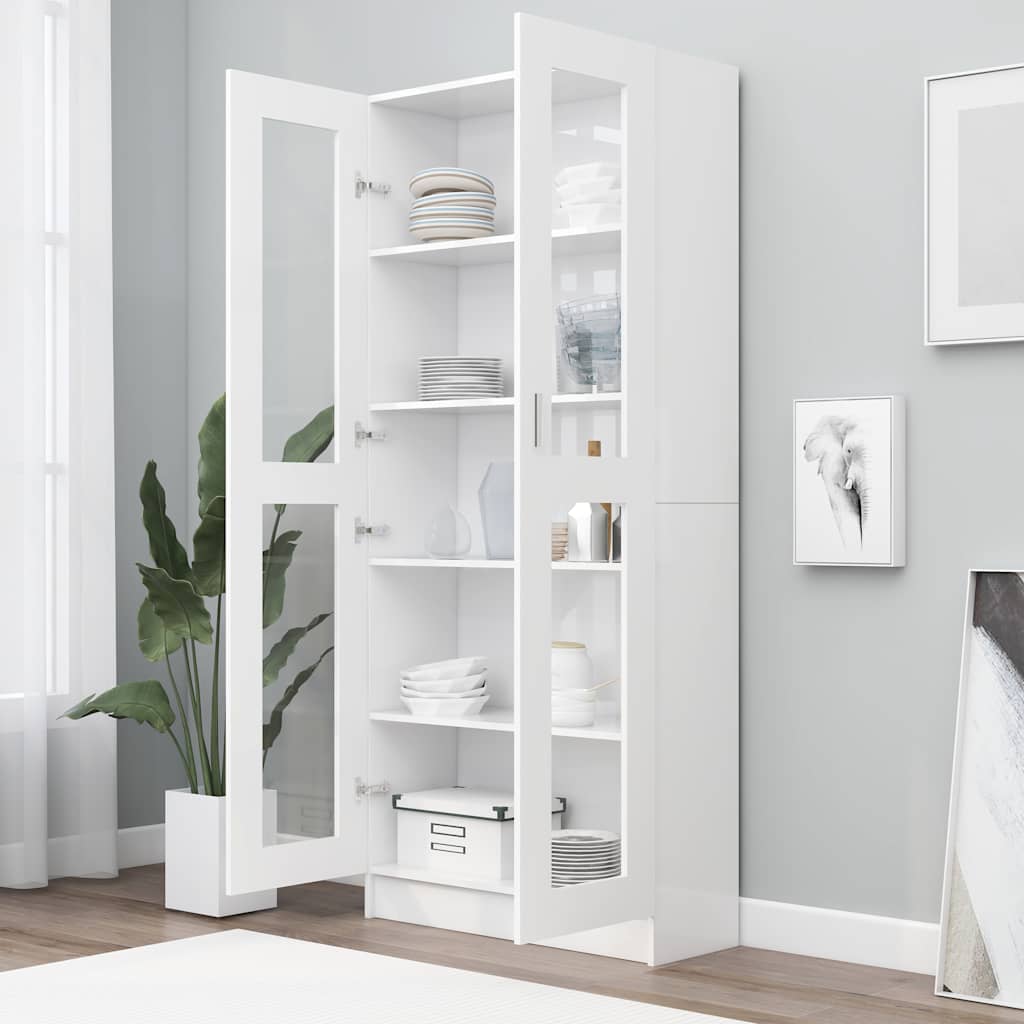 Βιτρίνα Λευκή 82,5 x 30,5 x 185 εκ. Επεξ. Ξύλο - Pakobazaar