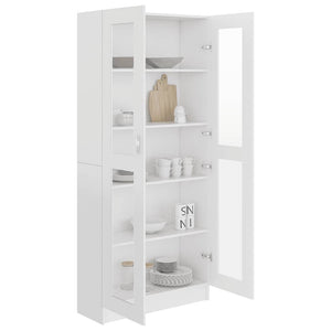 Βιτρίνα Λευκή 82,5 x 30,5 x 185 εκ. Επεξ. Ξύλο - Pakobazaar