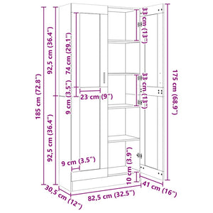 Βιτρίνα Λευκή 82,5 x 30,5 x 185 εκ. Επεξ. Ξύλο - Pakobazaar