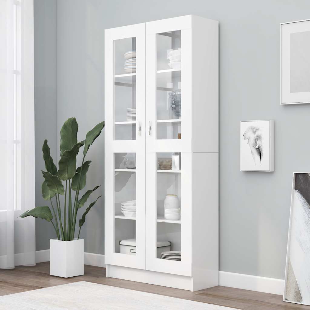 Βιτρίνα Λευκή 82,5 x 30,5 x 185 εκ. Επεξ. Ξύλο - Pakobazaar