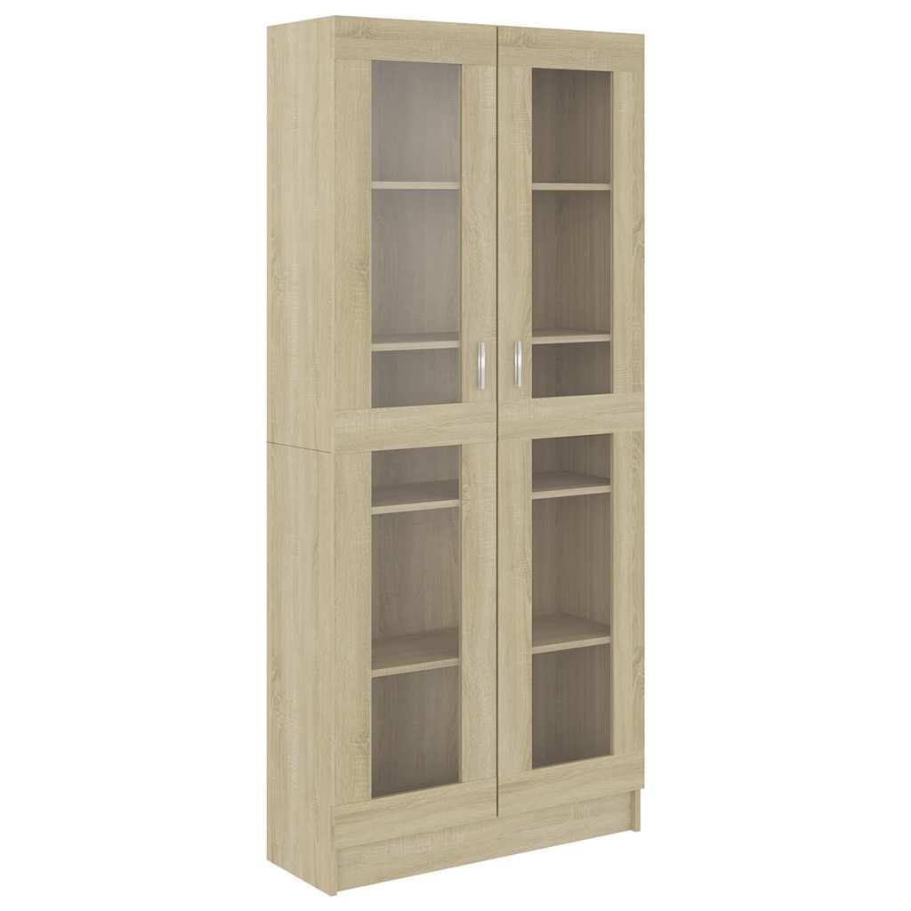 Βιτρίνα Χρώμα Sonoma Δρυς 82,5 x 30,5 x 185 εκ. Επεξ. Ξύλο - Pakobazaar