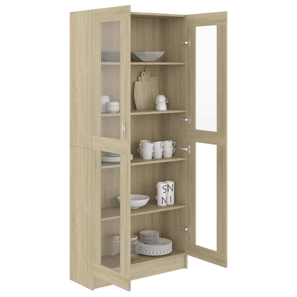 Βιτρίνα Χρώμα Sonoma Δρυς 82,5 x 30,5 x 185 εκ. Επεξ. Ξύλο - Pakobazaar
