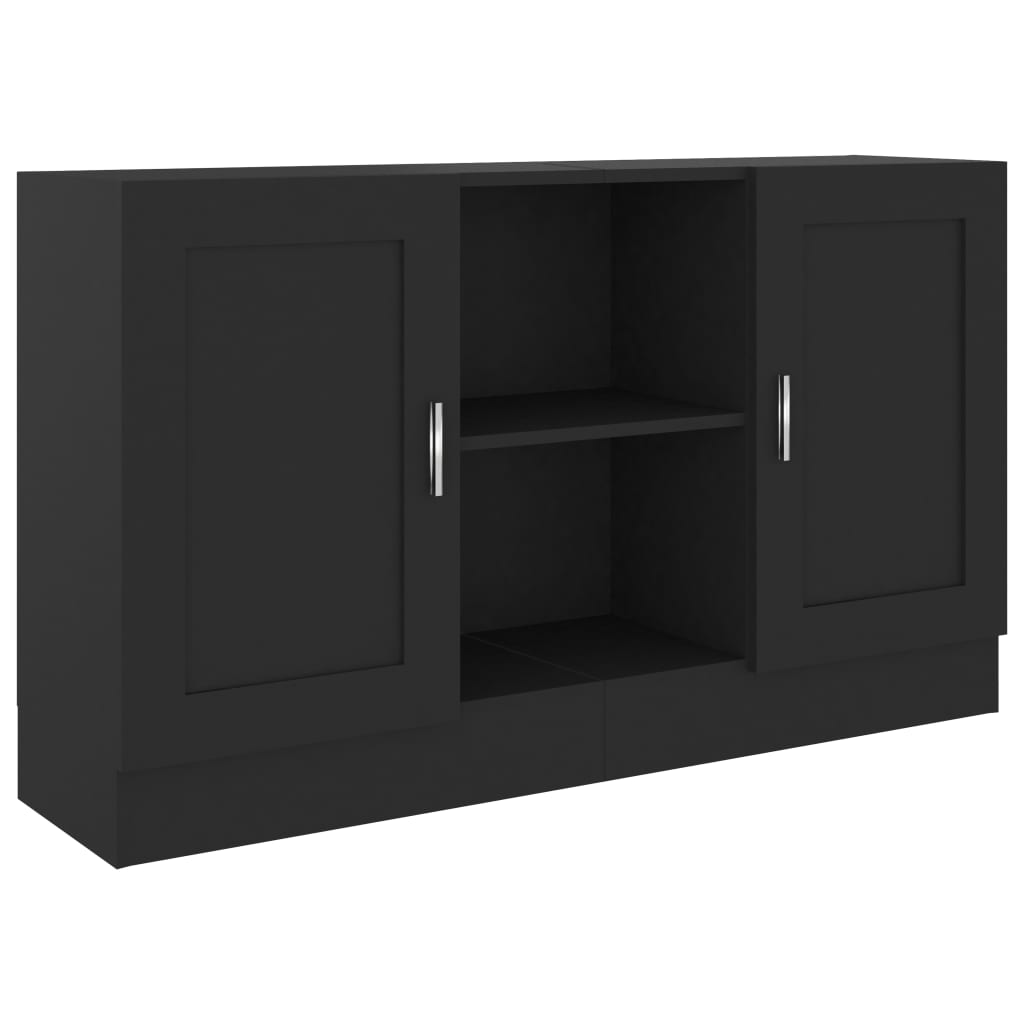 Μπουφές Μαύρος 120 x 30,5 x 70 εκ. από Επεξ. Ξύλο