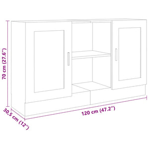 Μπουφές Μαύρος 120 x 30,5 x 70 εκ. από Επεξ. Ξύλο